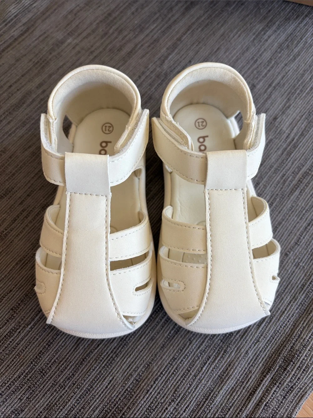 Balabala Kids White Sandal - Soft Leather Look Toddler Shoes